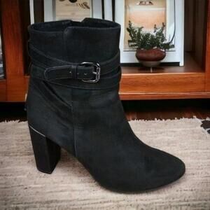 Coach Tigra Basic Nubuck Heeled Ankle Boots - black